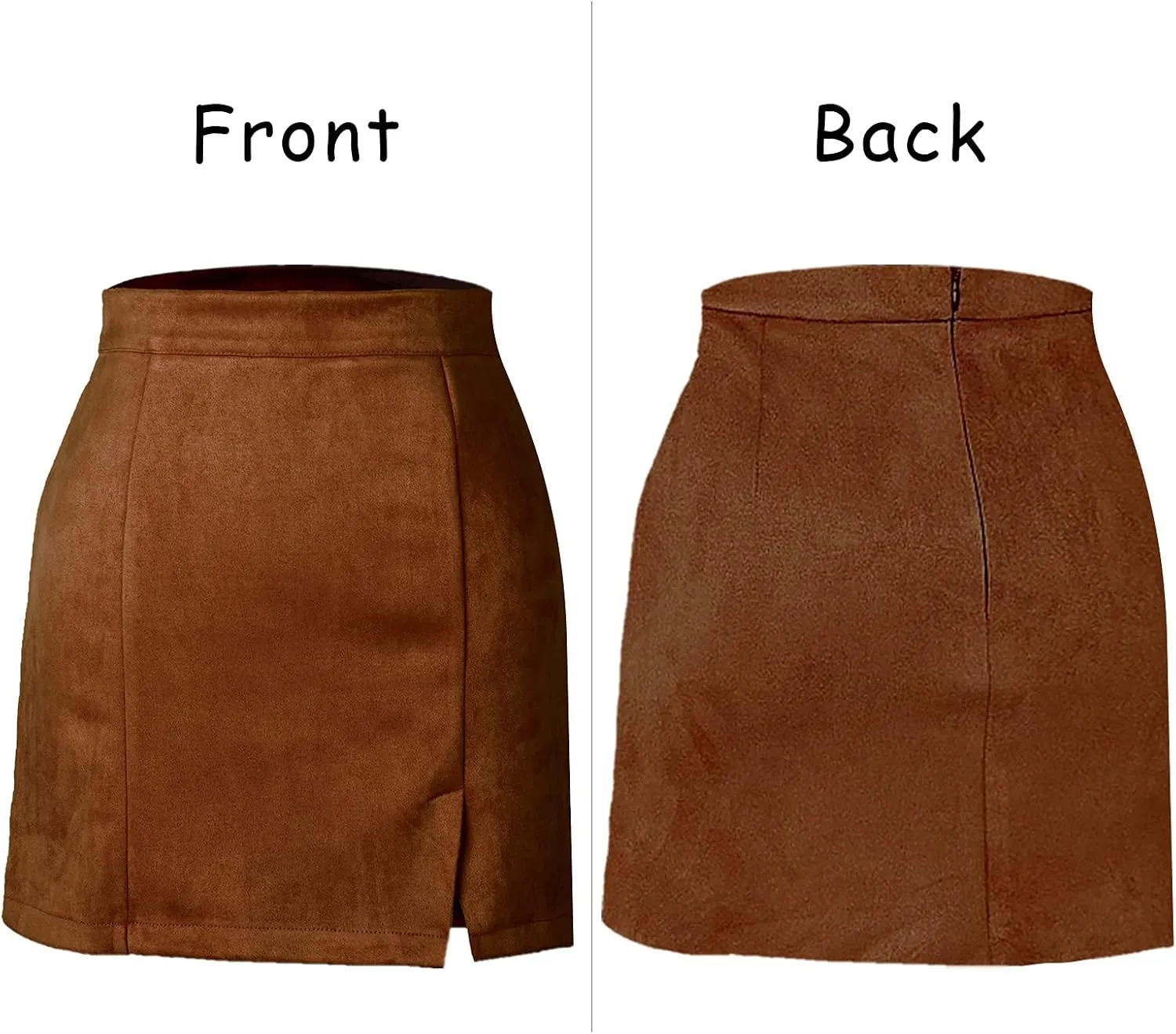 Aivtalk Women's Faux Leather Leopard Skirt Split A Line Bodycon Mini Pencil Skirt