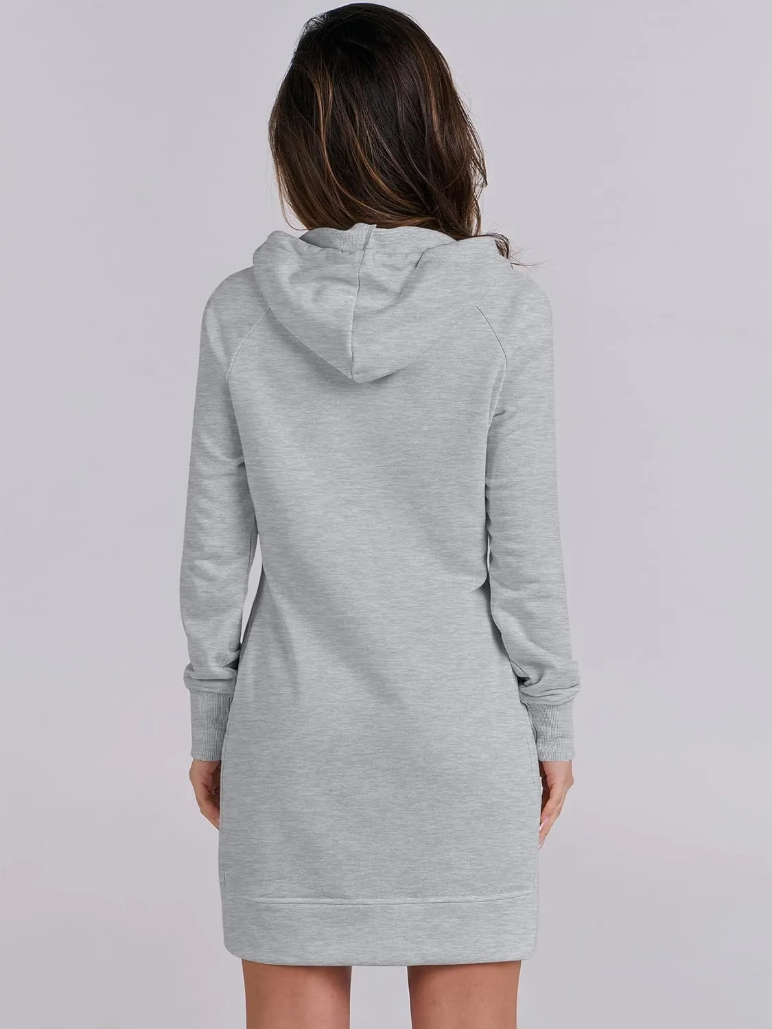 ANRABESS Womens Sweatshirt Dress Long Sleeve Hoodies Mini Dresses Fleece Casual Hoodie with Pockets 2024 Fall Fashion