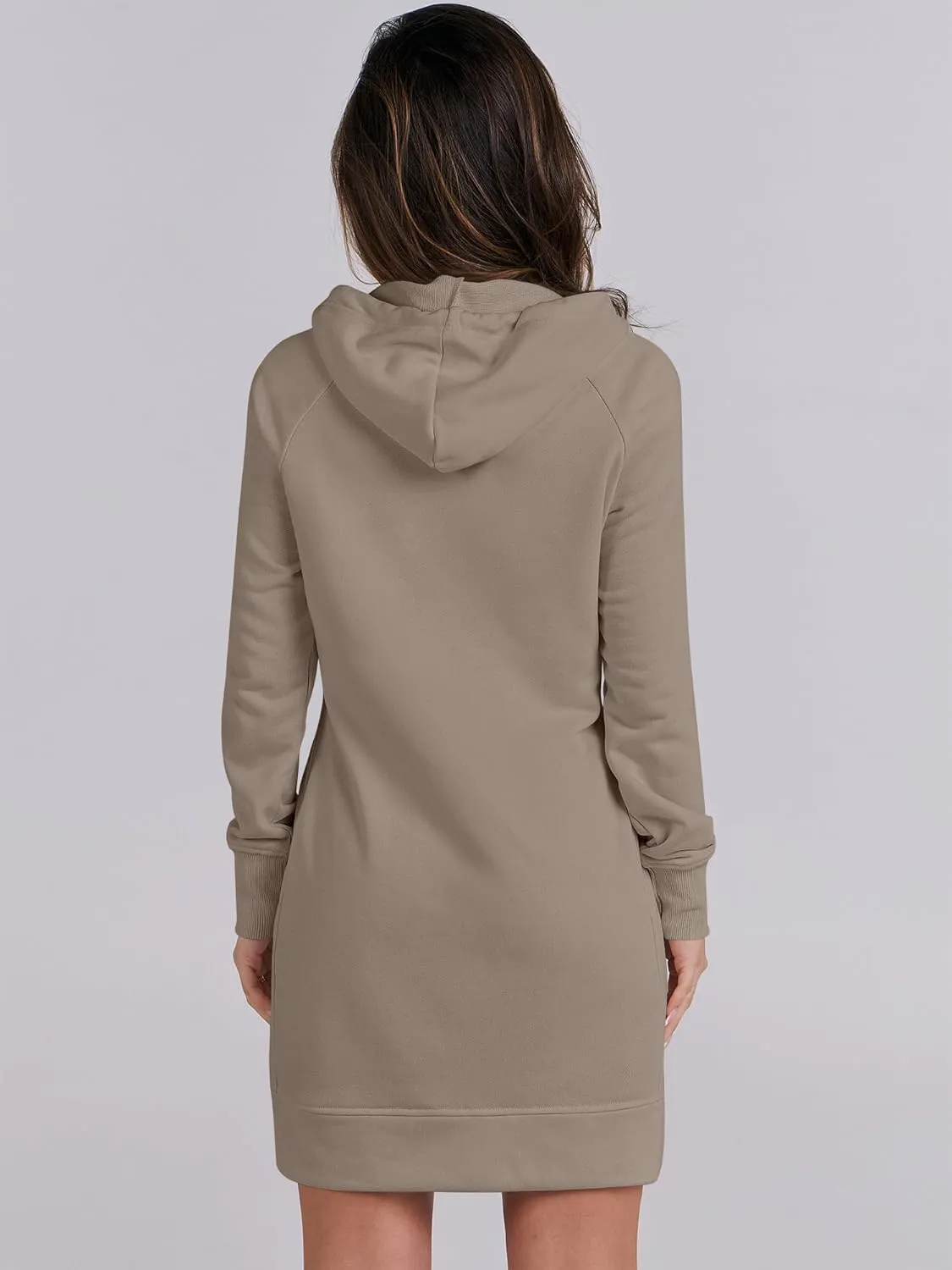 ANRABESS Womens Sweatshirt Dress Long Sleeve Hoodies Mini Dresses Fleece Casual Hoodie with Pockets 2024 Fall Fashion