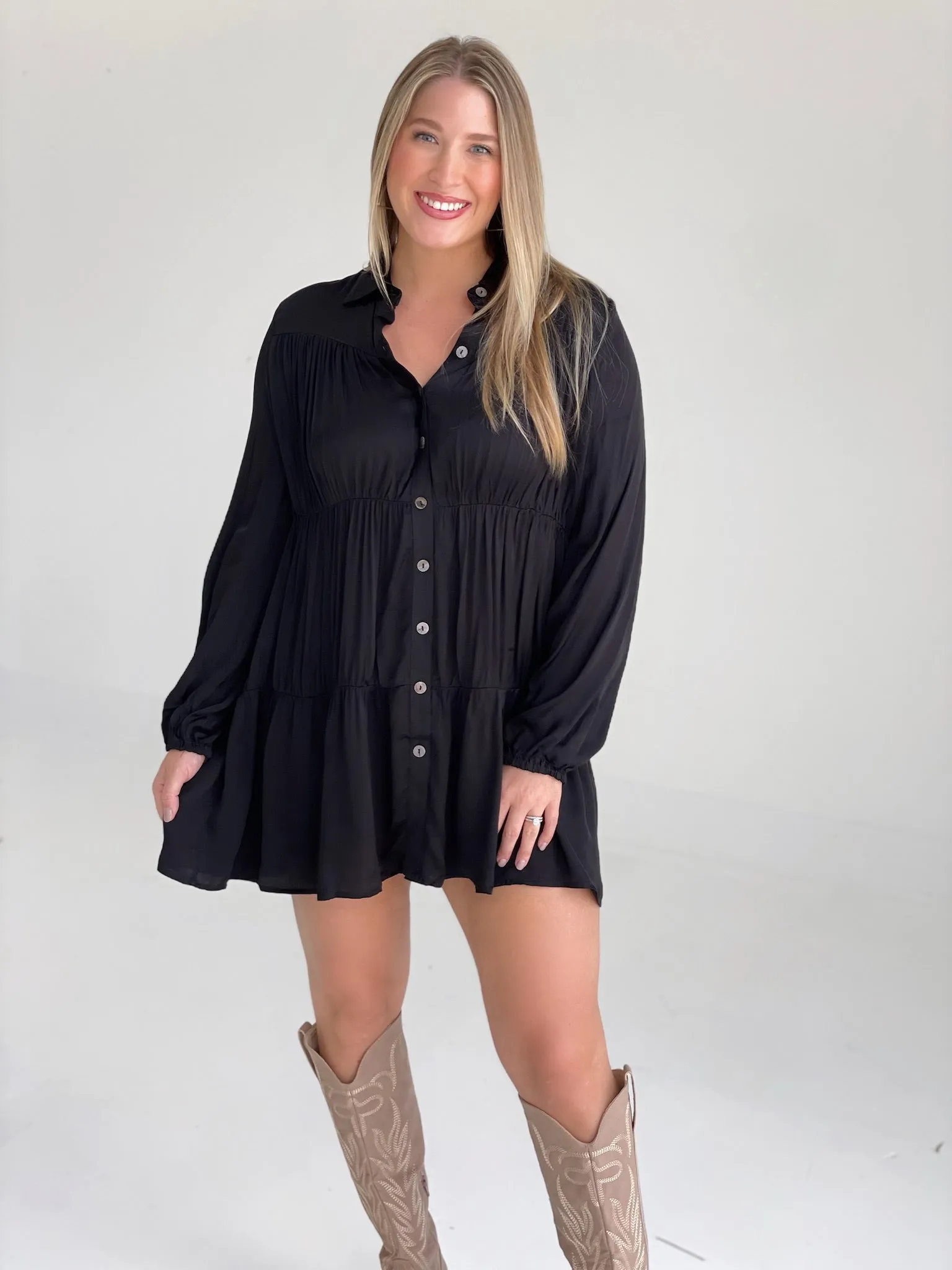 Blissful Elegance Dress - Black