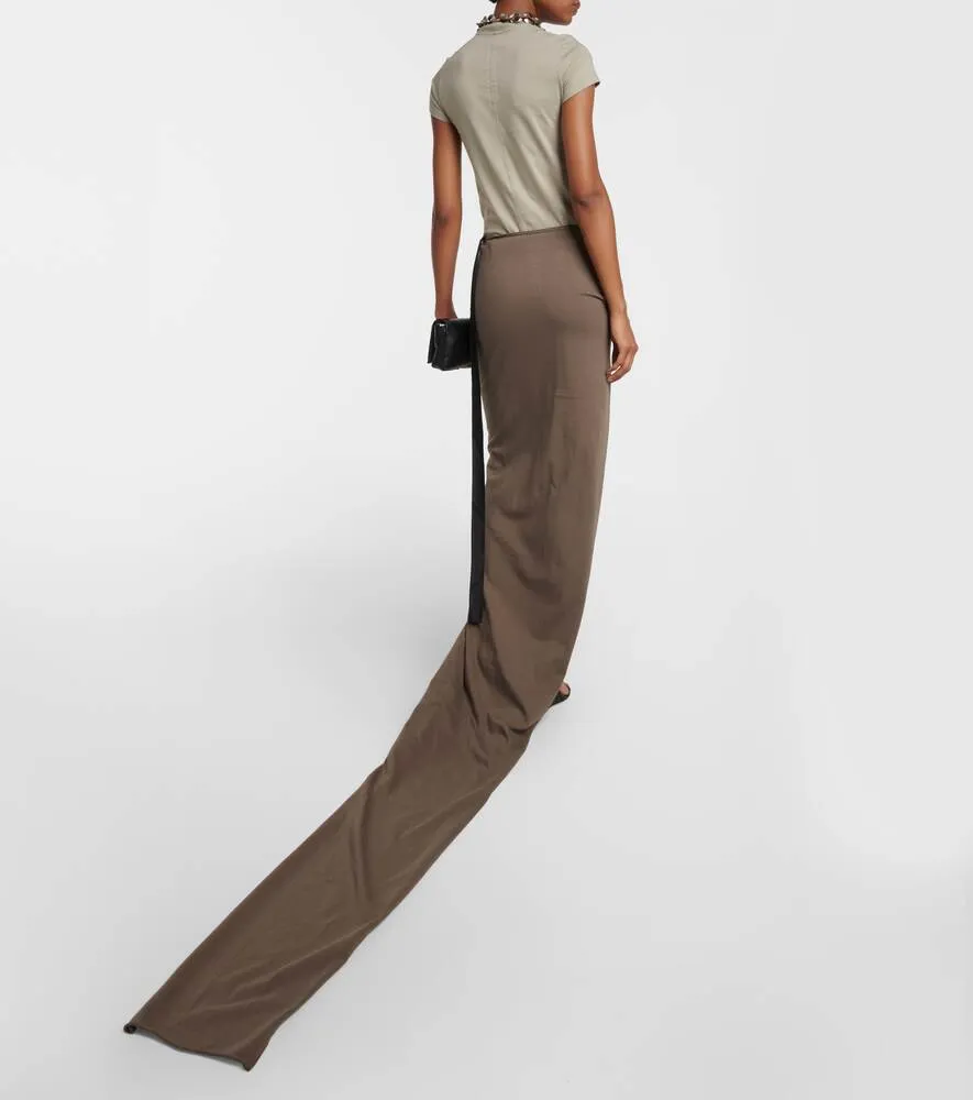 Cotton maxi skirt DRKSHDW RICK OWENS, brown