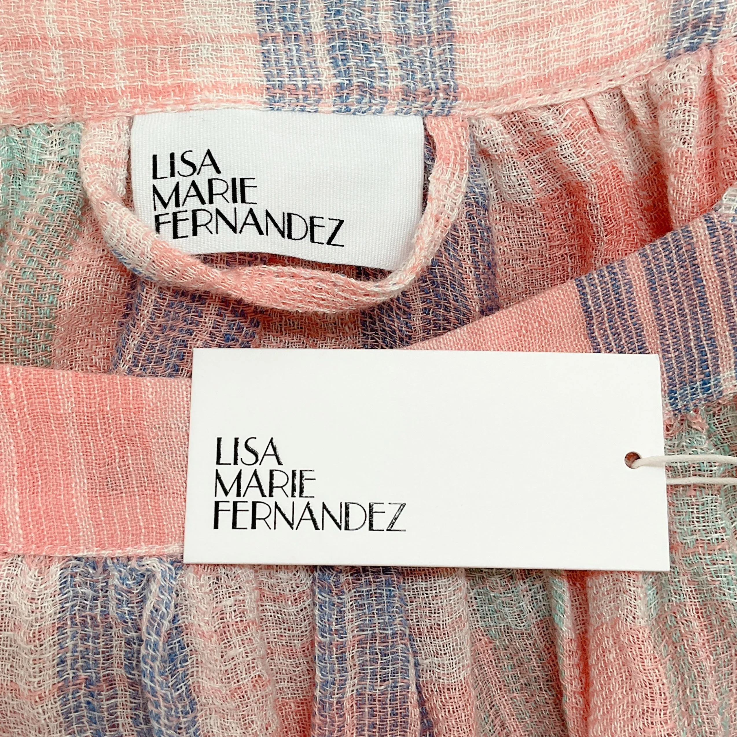 Lisa Marie Fernandez Pink Multi Madras Plaid Laure Dress