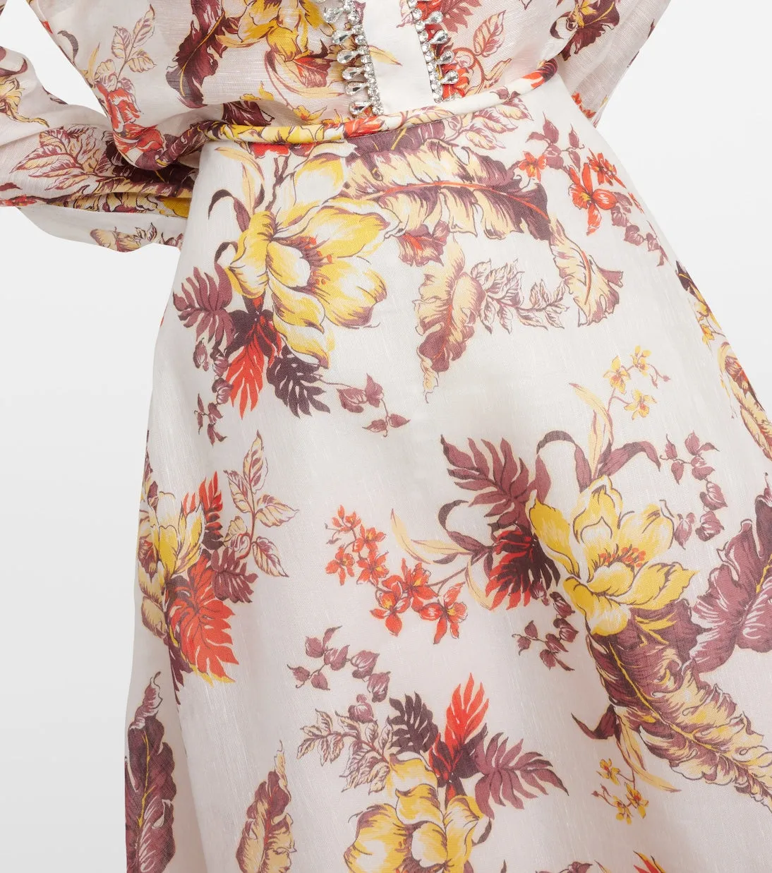 Matchmaker maxi skirt in linen and silk Zimmermann, multicolor