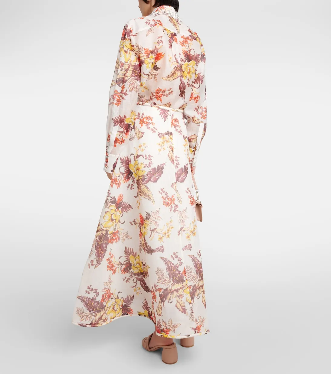 Matchmaker maxi skirt in linen and silk Zimmermann, multicolor