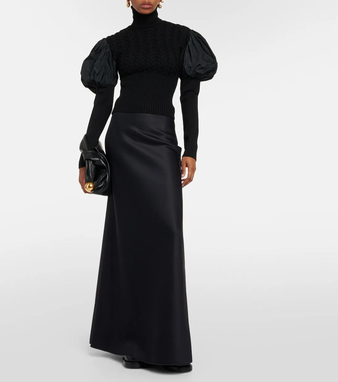 Max Mara cotton jersey clavier maxi skirt, black