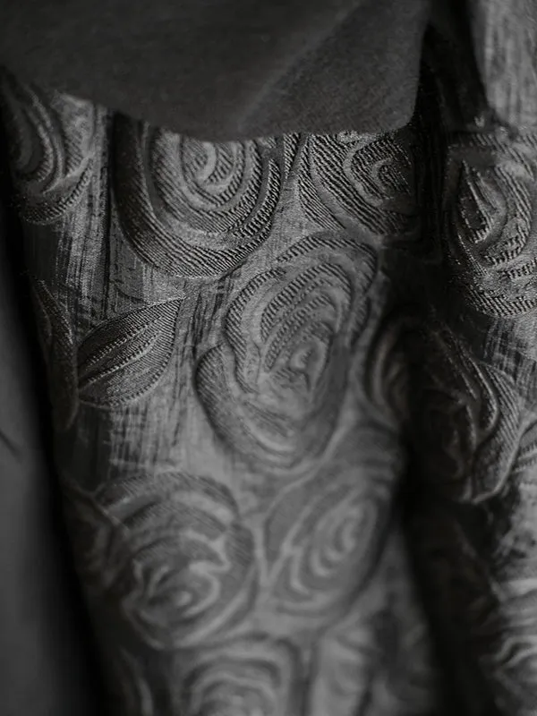 Original Cool A-Line Loose Split-Joint Jacquard Solid Color Skirts Bottoms