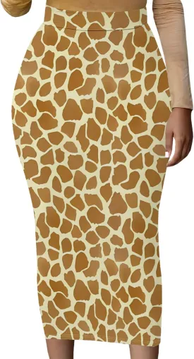 Pencil Skirts for Women Basic Midi High Waist Stretch Work Office Ruched Bodycon Knee Length Business Casual