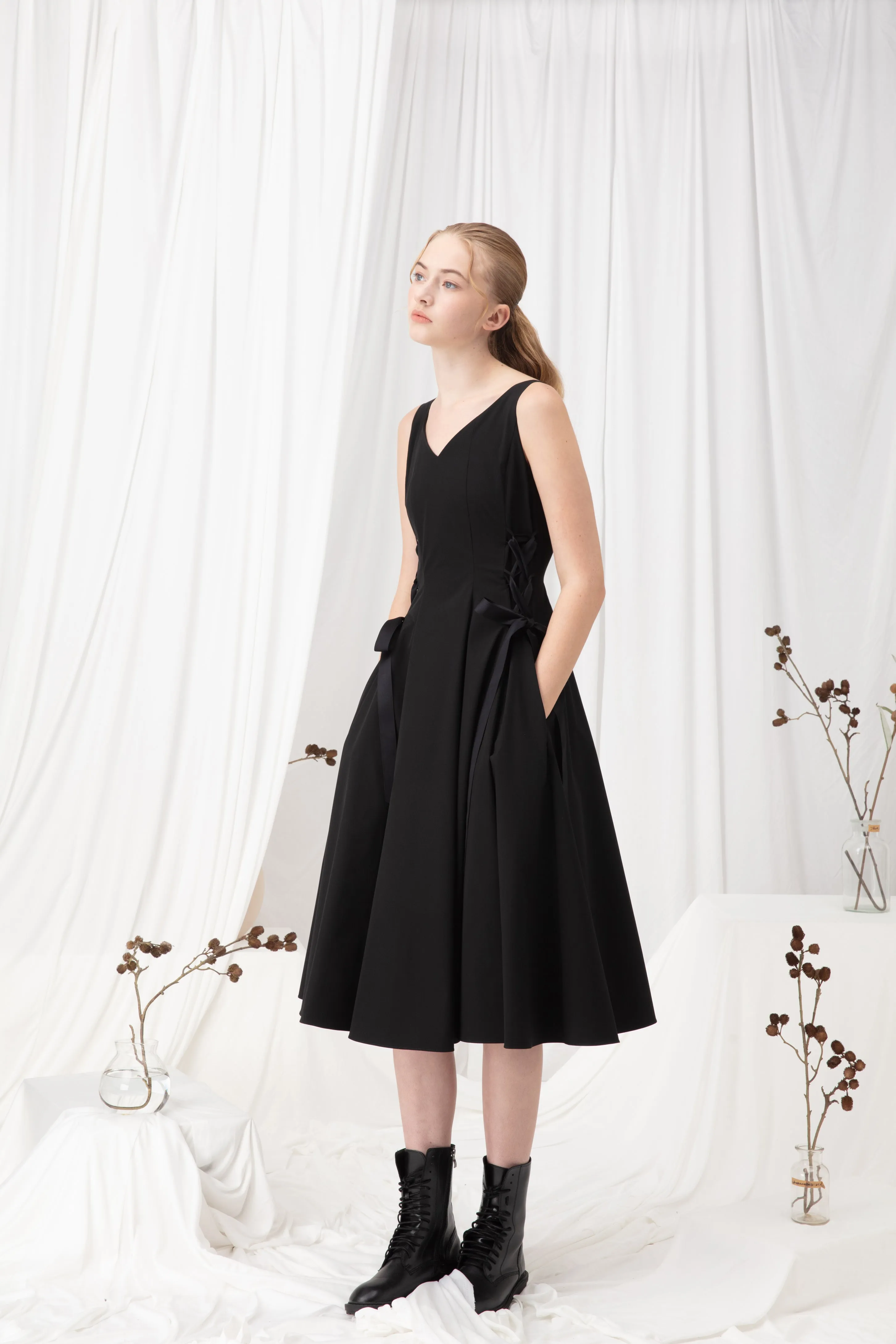V-Neck A-Line Dress